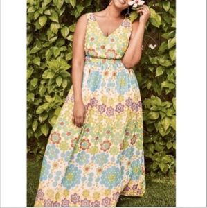 Modcloth Psychedelic Floral Sleeveless Maxi Dress